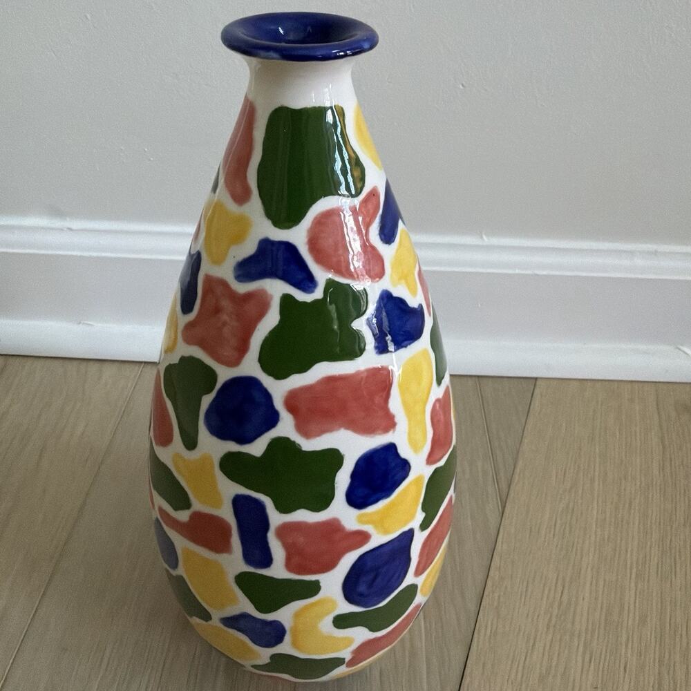 Vintage Bitossi Signed Multicolor Vase Italian Pottery 10” *Has Small Chip* - Picture 9 of 13